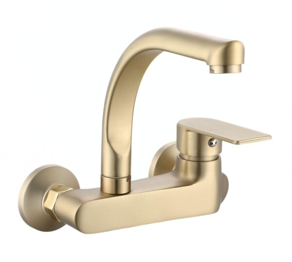 KAIIA IN WALL SINK MIXER BRUSHED GOLD
